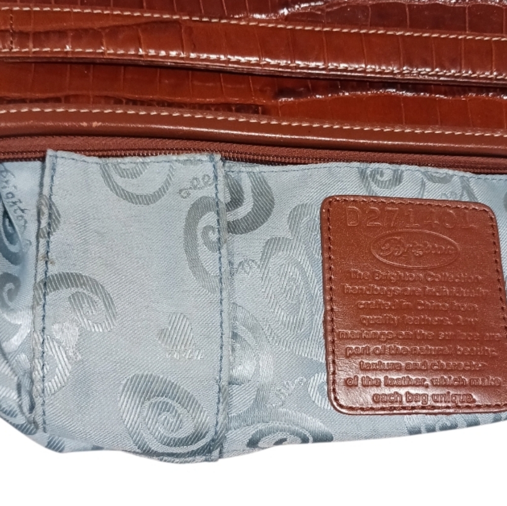 Brighton Anabella Croc Embossed Leather Shoulder Bag Retired - Picture 14 of 16
